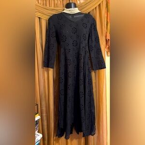 ANTHROPOLOGIE- Madison Hotel (NWT) Black Eyelet Dress-XS